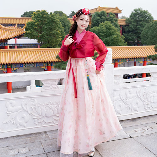 延吉旅拍新款高端韩服纱裙女朝鲜