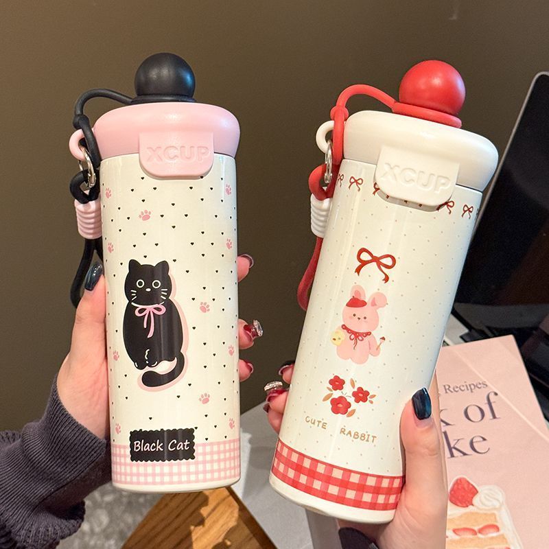 新款保温保冷浮球冰霸杯316不锈钢卡通吸管杯冷饮杯巨无霸奶茶杯