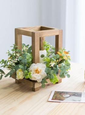 阿楹 原木烛台婚礼桌布置摄影道具花ins森系装饰餐柜甜品台摆件