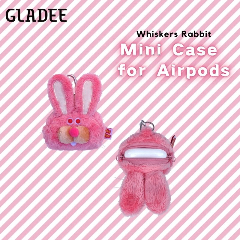 兔兔那么可爱日本gladee 兔子耳机收纳小包mini case for airpods