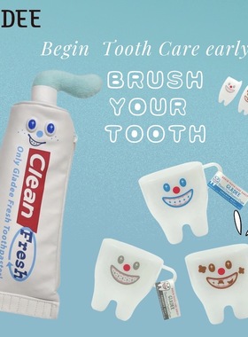 GLADEE日本GLADEE Tooth牙齿系列牙膏笔袋皮革收纳包牙杯原创礼物
