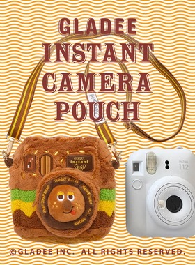 汉堡拍立得造型相机包日本GLADEE毛绒包原创幽默设计Instant Camera Pouch Hamburger