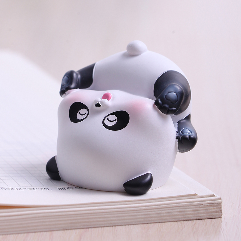 笑之画汽车摆件女可爱熊猫