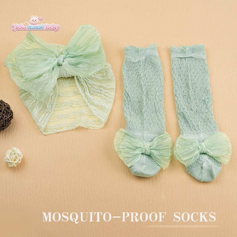 婴儿防蚊胎帽棉袜套装