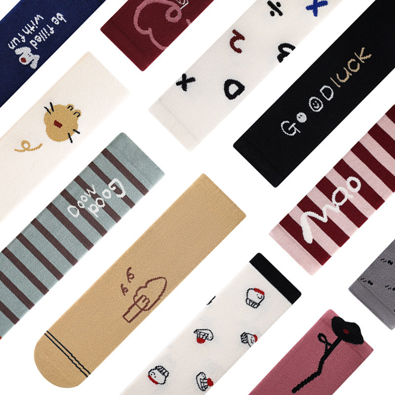 新生儿宝宝中长筒袜子无后跟男女童棉袜可爱涂鸦不勒腿过膝婴儿袜,童装/婴儿装/亲子装,儿童袜子(0-16岁),淘宝优惠券,粉丝福利购,淘宝优惠卷