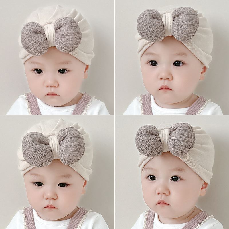 婴儿帽子春秋可爱女孩新生儿胎帽