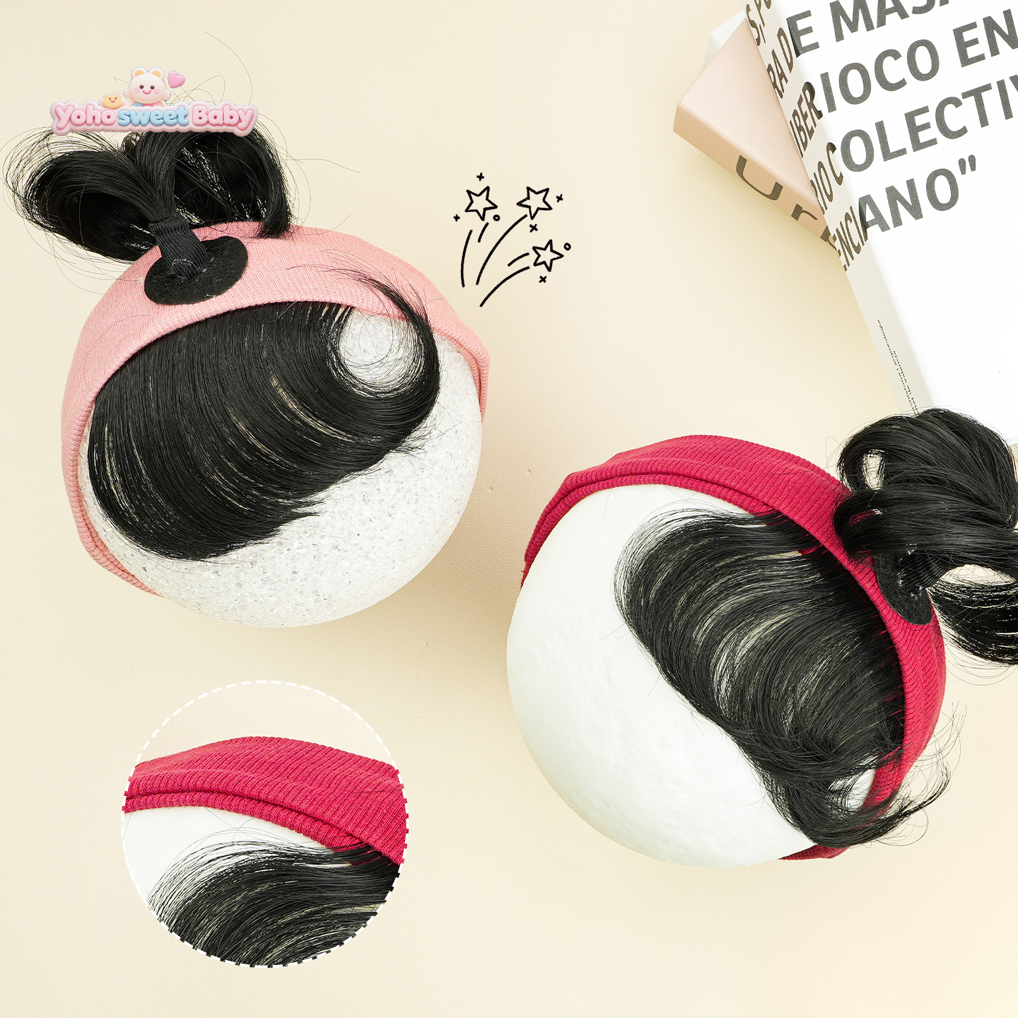 儿童假发女短发可爱双丸子头发型