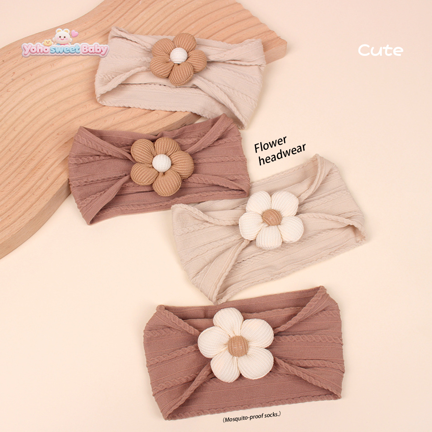 婴儿发带夏季薄款遮脑门帽