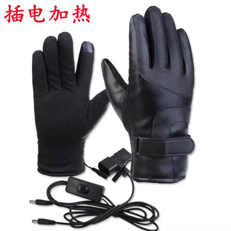 60伏48伏72伏电动车加热手套充电发热手套电瓶车加热骑行触屏防水