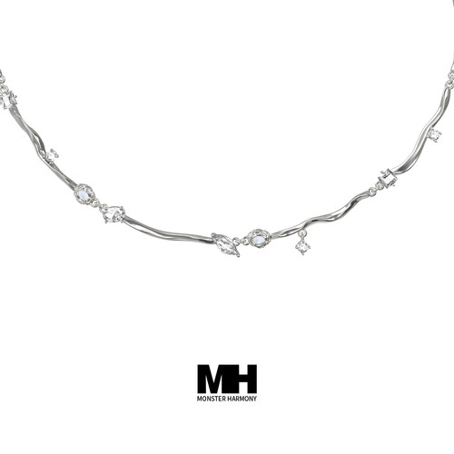 MonsterHarmony母贝锆石拼接项链