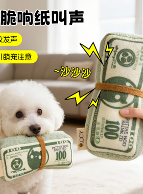 狗狗玩具创意仿真钱款造型发声玩具泰迪小狗解闷互动玩具宠物用品