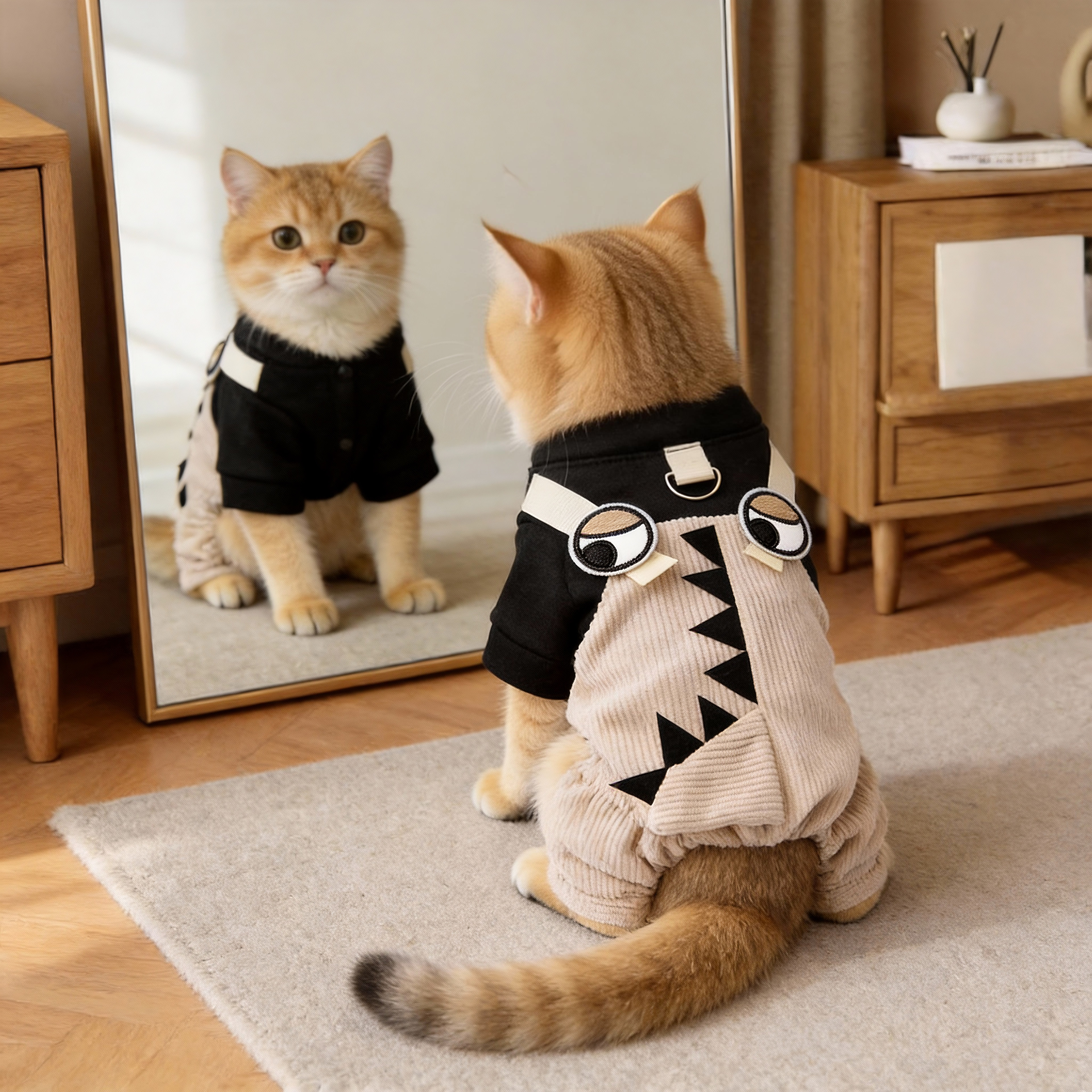 春秋季猫咪牵引恐龙服防掉毛保暖