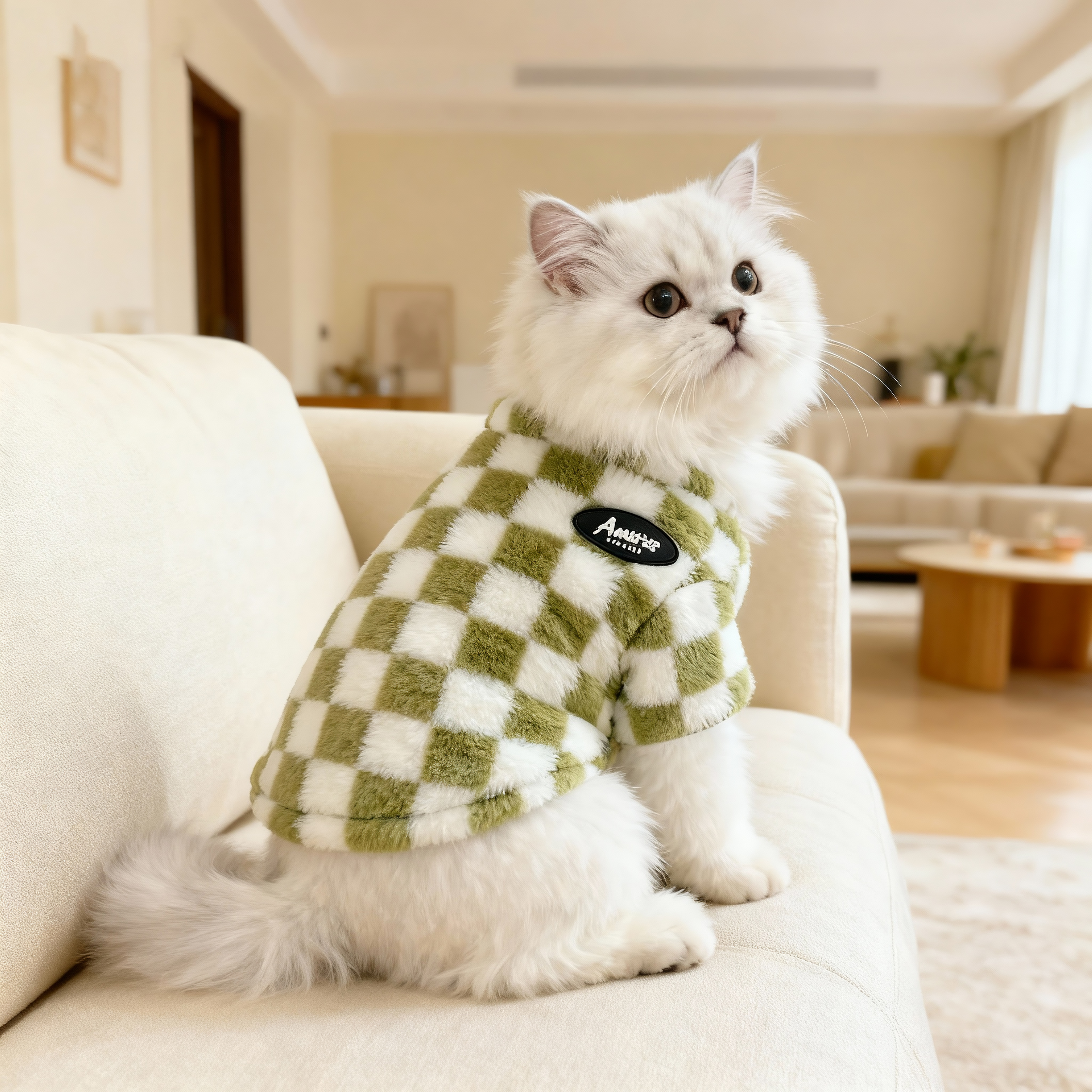 猫咪衣服经典格子卫衣秋冬款保暖可爱宠物服装布偶金渐层狗狗服装