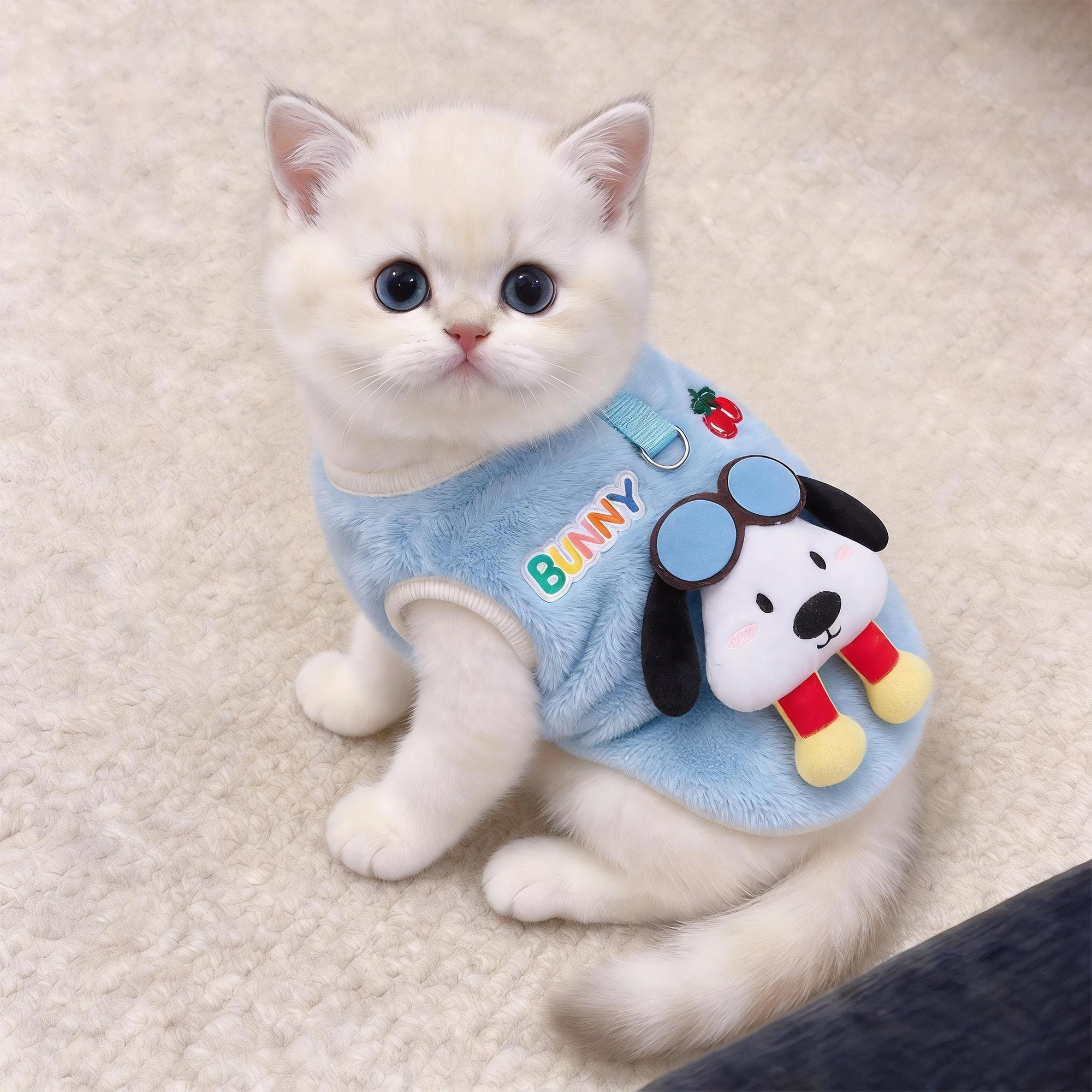 猫咪衣服秋冬加厚保暖毛绒卡通狗