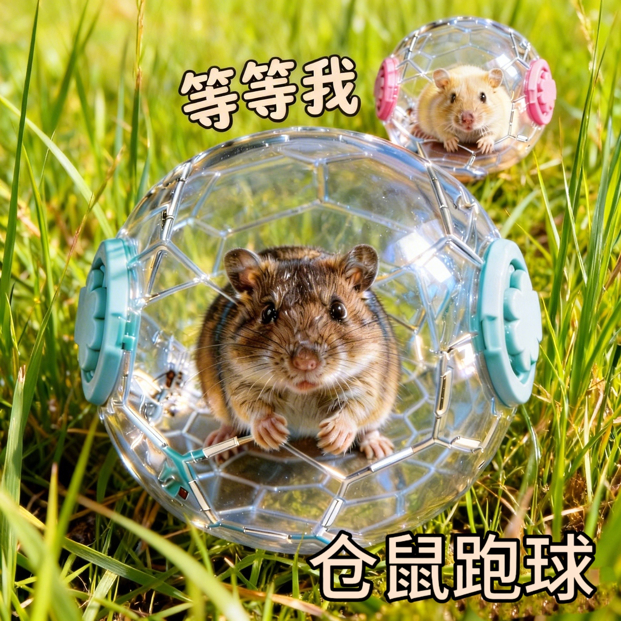 仓鼠运动跑步球金丝熊静音跑球滚轮支架用品跑步专用滚球小宠玩具