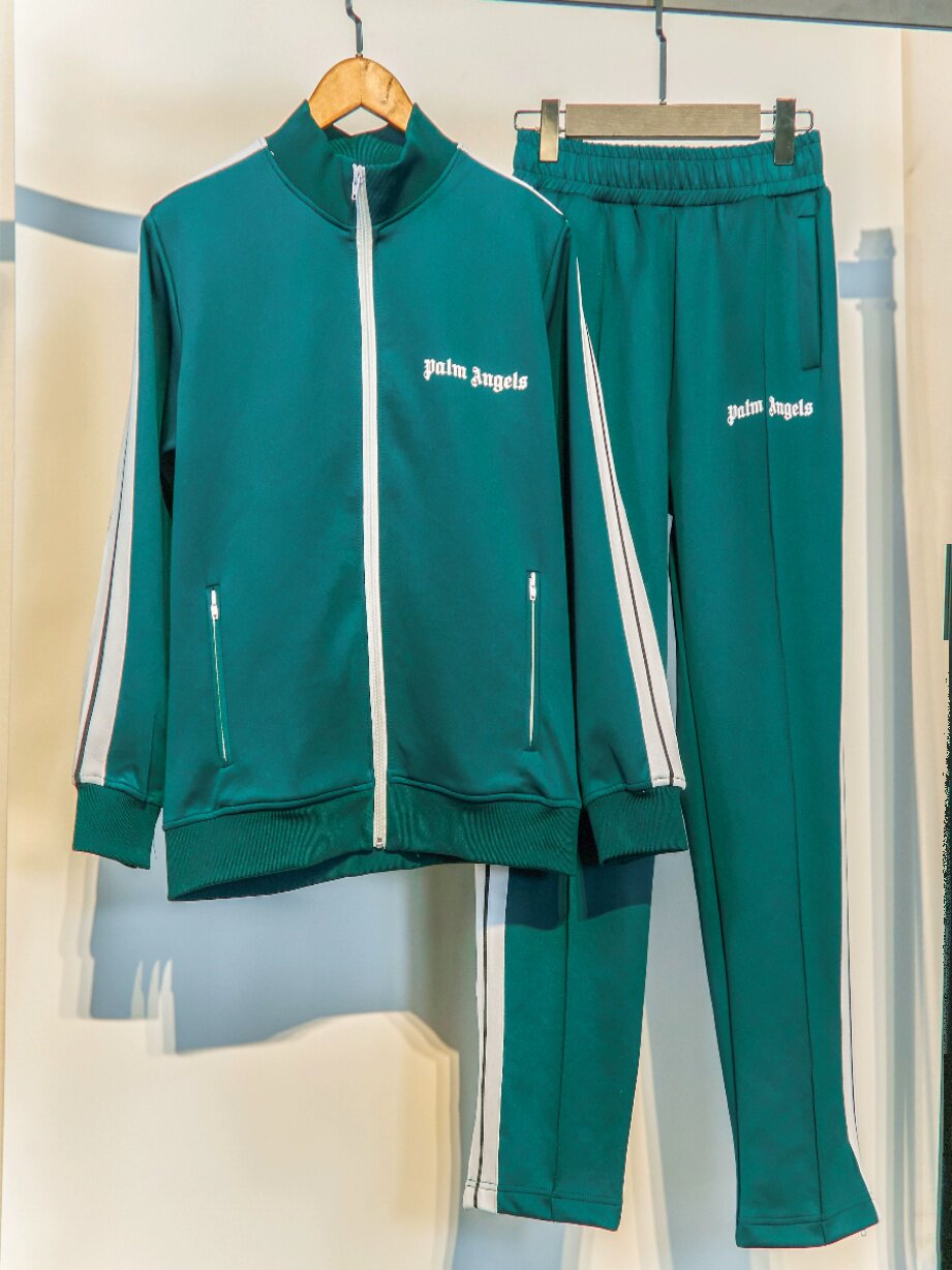 유럽과 미국의 봄과 가을 느슨한 유행 줄무늬 교복 단색 하늘색 복고풍 긴팔 바지 남성과 여성을위한 캐주얼 스포츠 정장