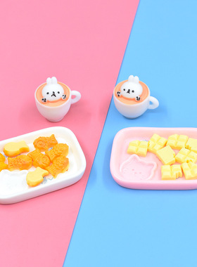 微缩食玩方形餐盘小饼干甜甜圈