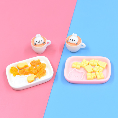 微缩食玩方形餐盘小饼干甜甜圈