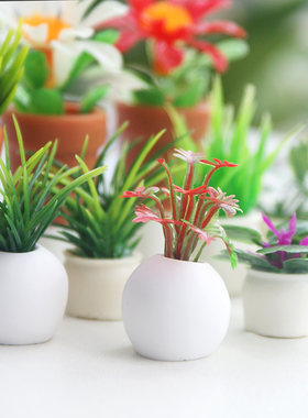 迷你仿真绿植盆栽小摆件模型道具