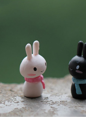 可爱风黑白苔藓微景观多肉小摆件