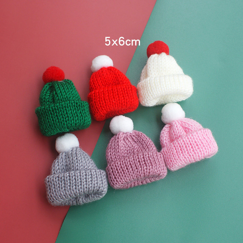 迷你毛线帽子5cm圣诞节日装饰品