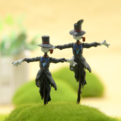 迷你稻草人小摆件PVC鱼缸装饰品