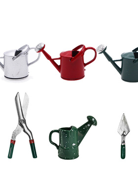 迷你铁皮喷壶仿真浇花洒水壶摆件