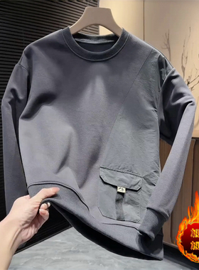 （单/加绒都有）秋冬季潮流简约轻奢气质文艺风百搭男士卫衣69913