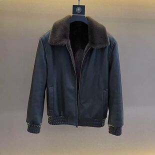 轻奢老钱风座山雕设计师秋冬皮毛奢潮男高端外套2692 专柜高定