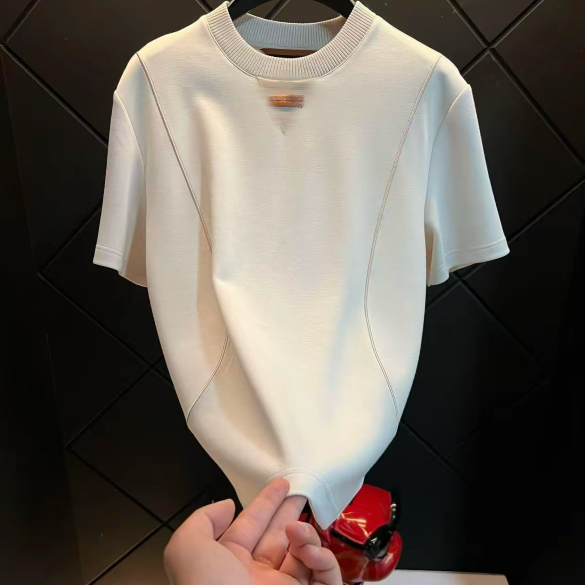 男士短袖t恤新款老钱风轻奢高级感时尚百搭潮流夏季半袖设计师