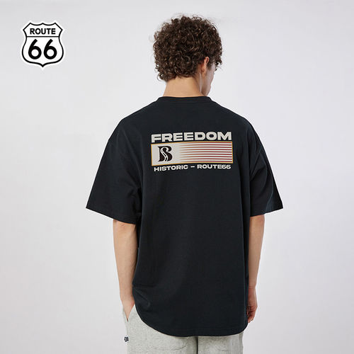 【清仓价】66号公路/ROUTE66发泡印花短袖t恤夏季男女同款上衣