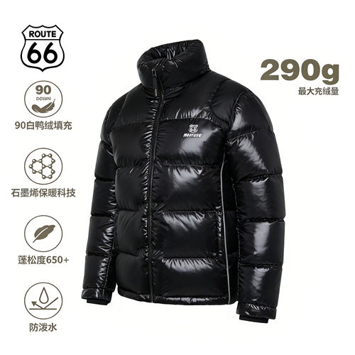 ROUTE66冬季羽绒服290g充绒保暖防寒2026新款男女情侣羽绒外套
