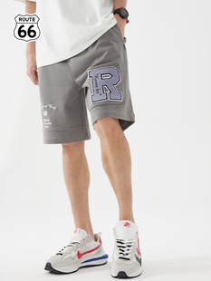 潮牌户外运动学院风休闲情侣五分裤 时尚 美式 夏季 子 潮流毛巾绣短裤