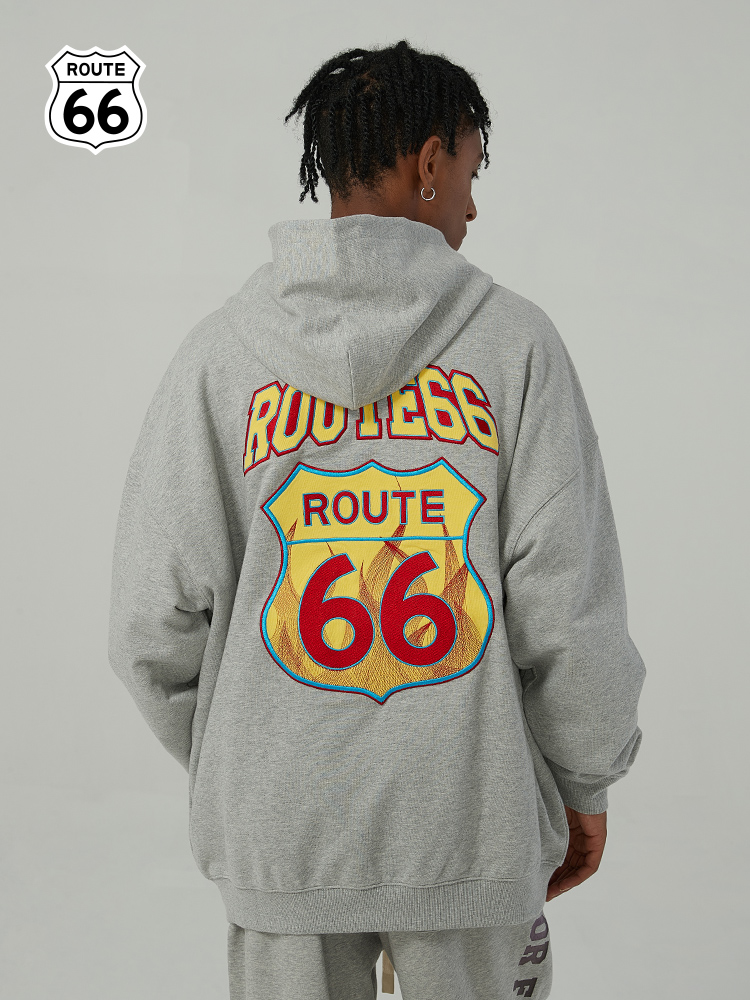 ROUTE66潮牌字母刺绣卫衣