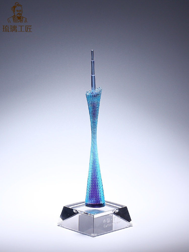 广州塔小蛮腰模型手工纪念品琉璃艺术品水晶摆件装饰轻奢高档定制