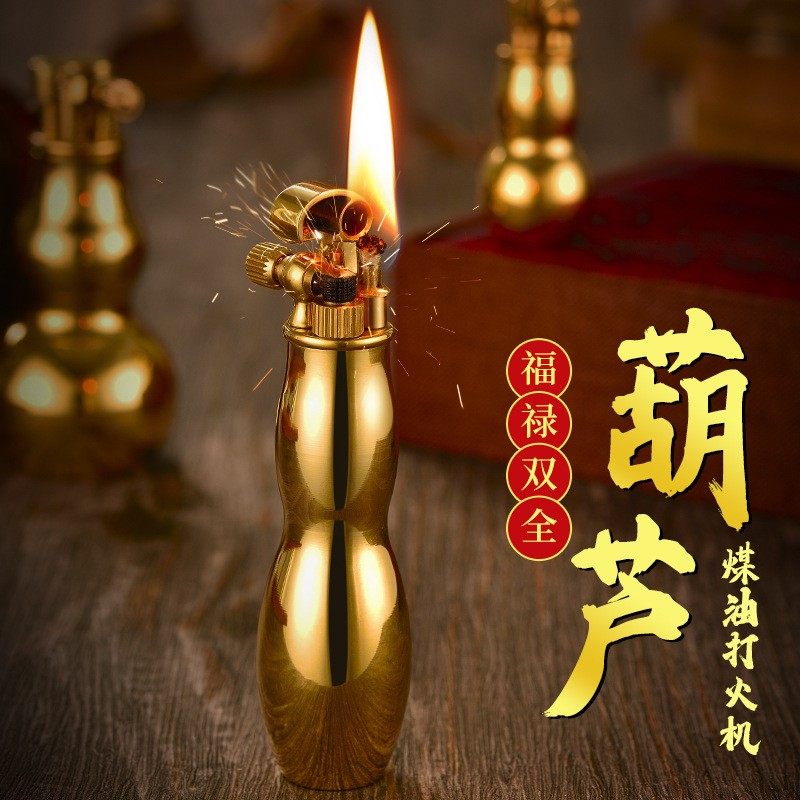 手工老式煤油打火机黄铜个性收藏