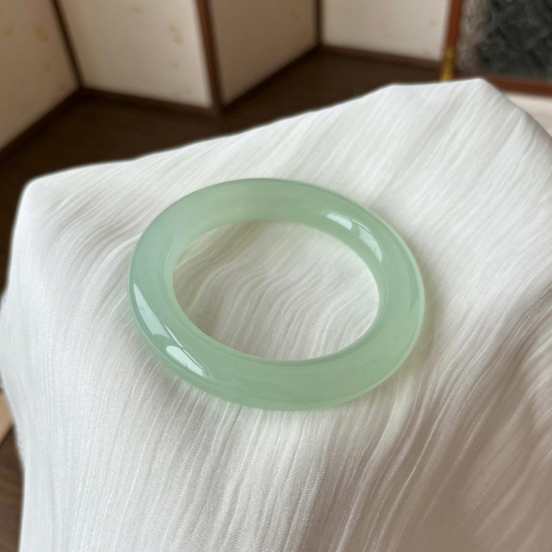 纯天然油青色冰糯种手镯冰种