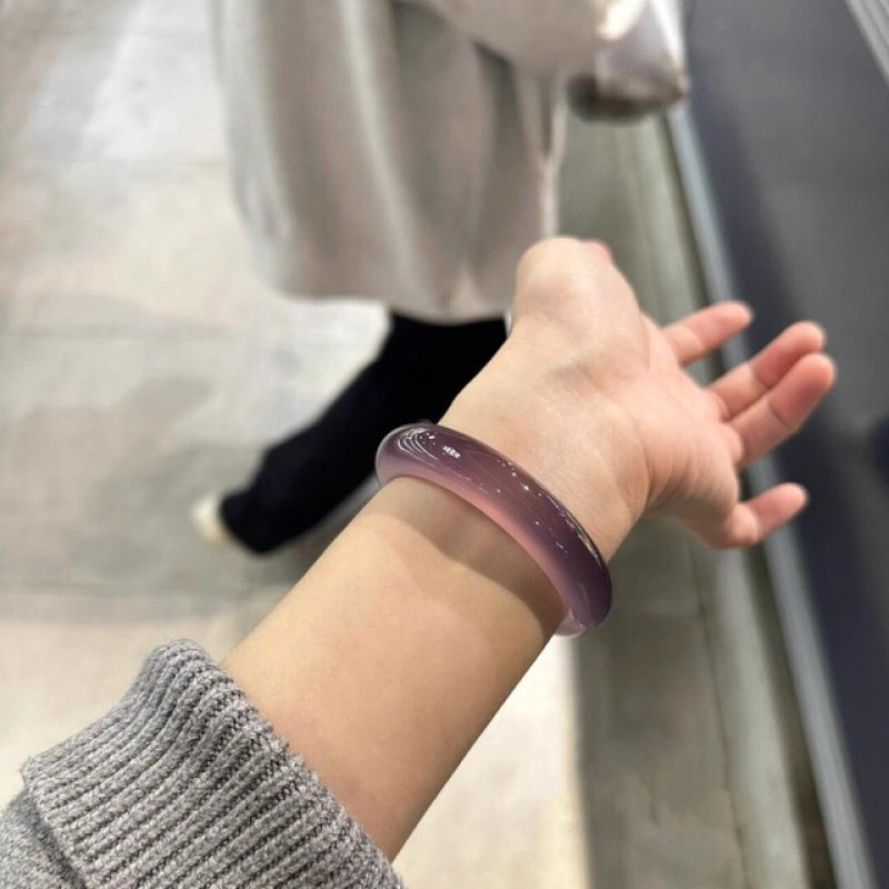 天然玛瑙手镯女款紫罗兰冰种帝王