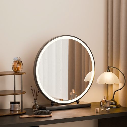 极简风圆形LED灯圈化妆镜
