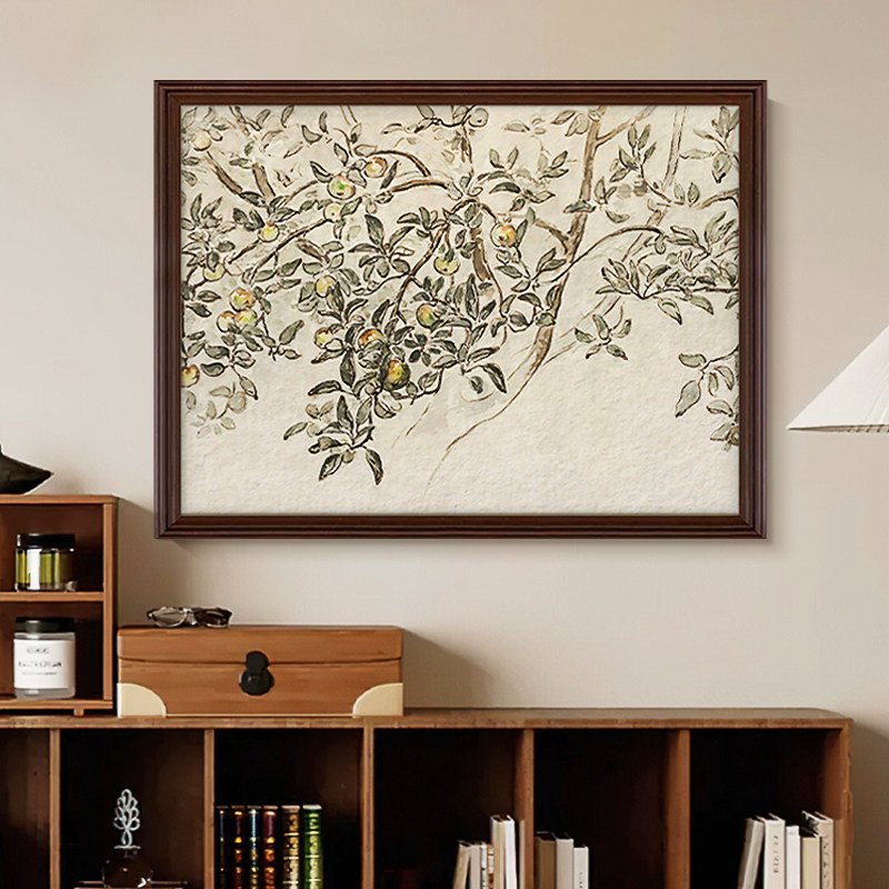 《平安果》法式复古客厅装饰画中古风玄关壁画餐厅斗柜卧室挂画横,家居饰品,现代装饰画,淘宝优惠券,粉丝福利购,淘宝优惠卷
