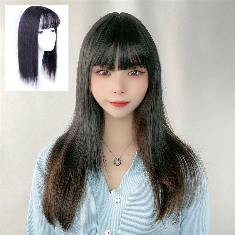 头顶补发块假发女长隐形透气透气