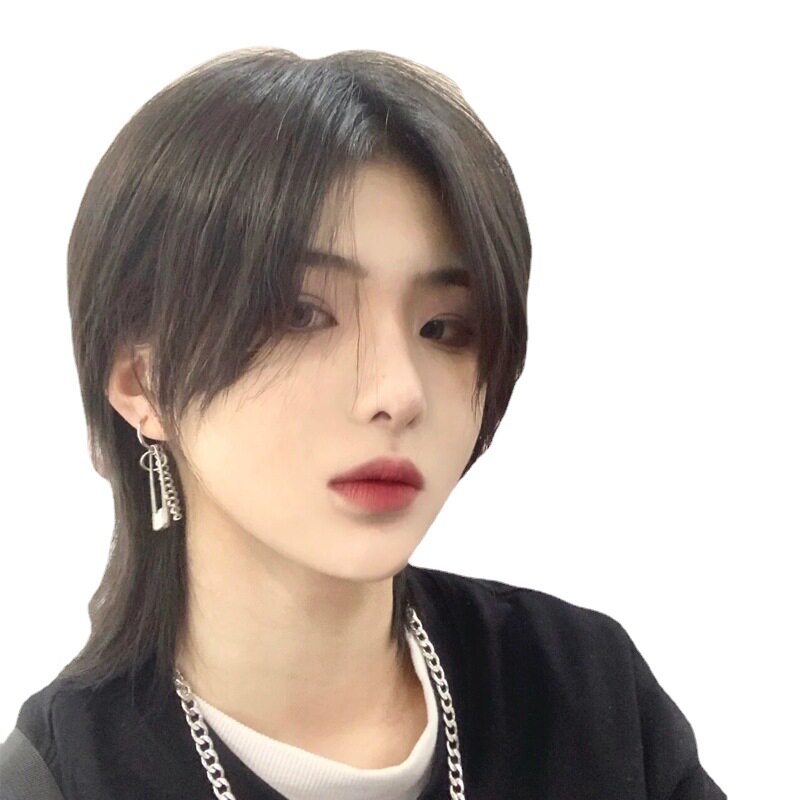 狼尾假发男短发外翘鲻鱼头