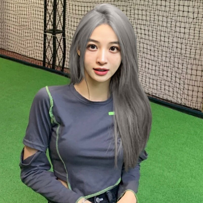 新款欧美新款假发女奶奶灰长发多色假发中分刘海长直发整顶头套
