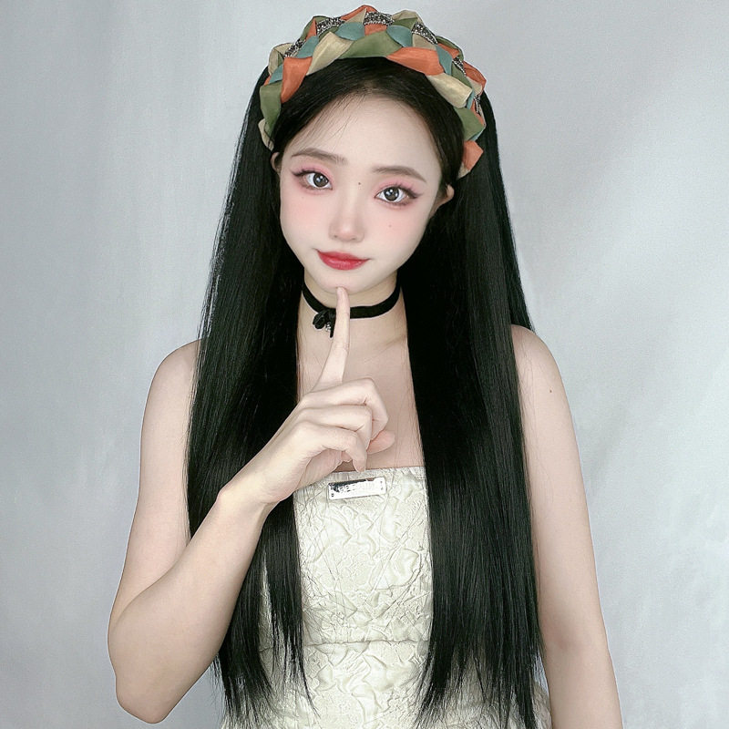 假发片女黑长隐形发箍假发森系