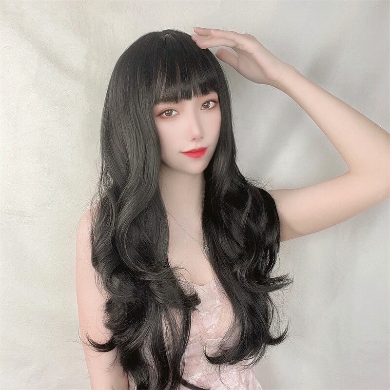一件假发女韩式空气刘海长卷发大