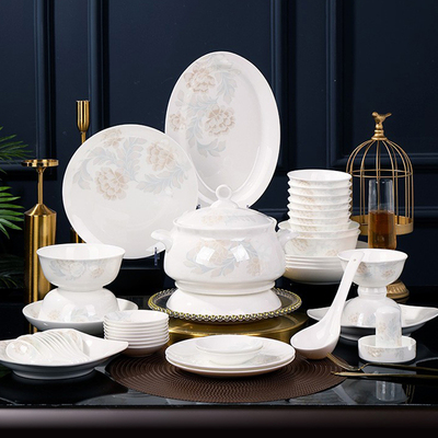 碗碟套装家用陶瓷景德镇骨瓷餐具碗2025新款碗盘轻奢乔迁送礼家用