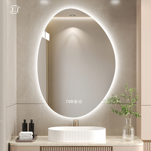 创意水滴智能浴室镜led带灯卫生间洗手台镜子洗漱台挂墙卫浴银镜