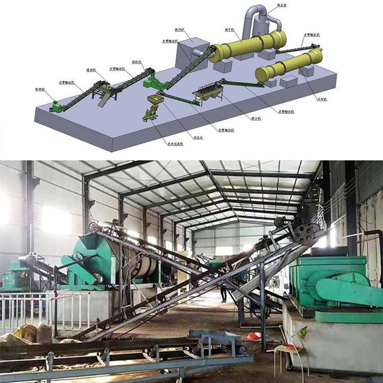 牛粪有机肥粉剂线 猪粪堆肥处理翻耙机 农用废弃物有机肥加工设备
