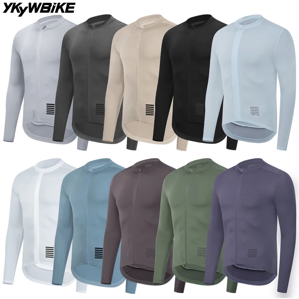 YKYWBIKE Men's Cycling Jersey Long Sleeve Lightweight Pro Te