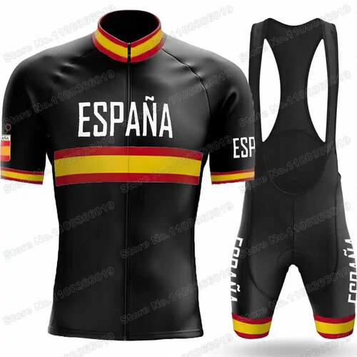 Black Spain National Team 2023 Cycling Jersey World Champion